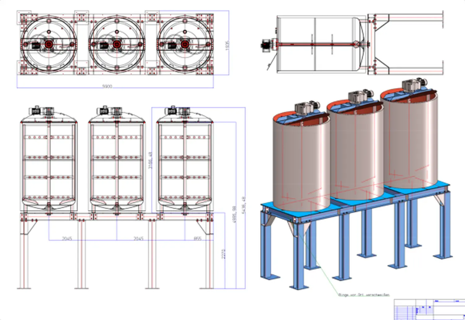 Konstruktion einer Tankanlage mit Bühne von Hoffmann & Hoppestock gmbH