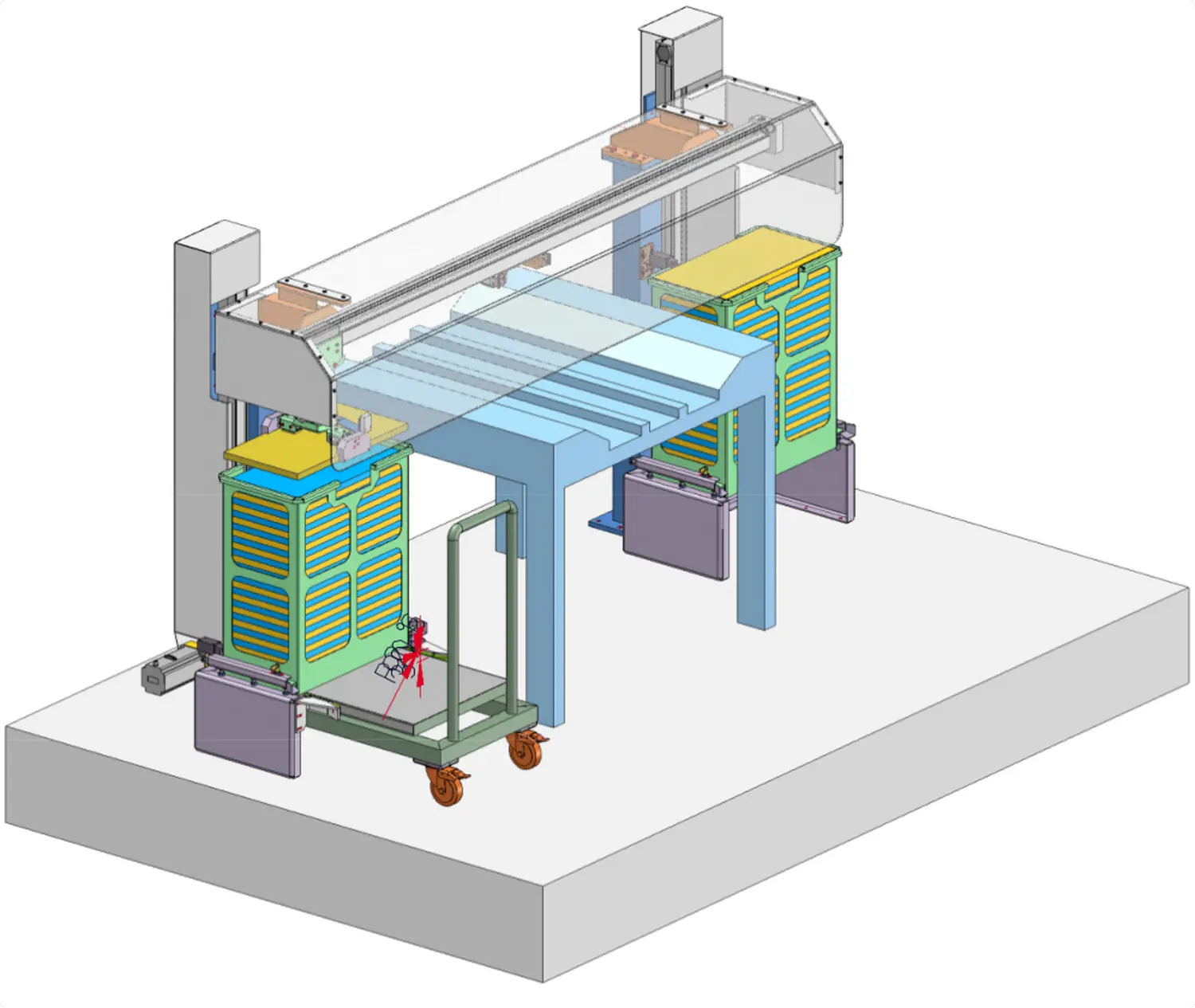 Automatisierter Formeneinleger für die Lebendsmittelindustrie von Hoffmann & Hoppestock gmbH